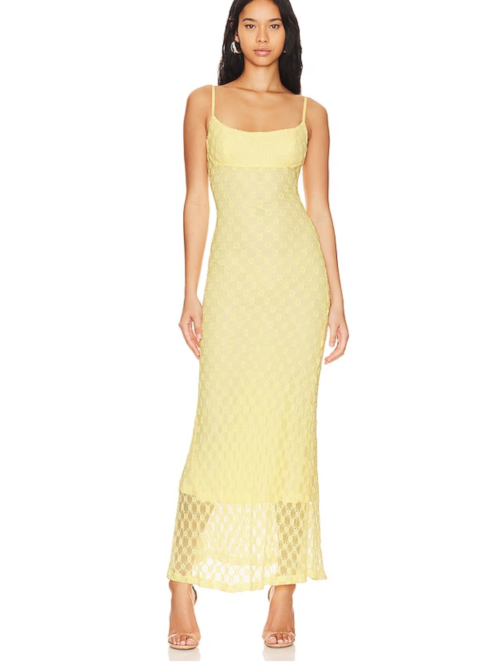 Bardot Butter Yellow Lace Maxi Dress